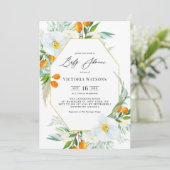 Aquarellorchids & Kumquats Frame Baby Dusche Einladung (Stehend Vorderseite)