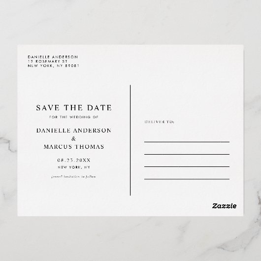 Aquarellorn und Grapefruits Save the Date Folie Einladungspostkarte (Rückseite)