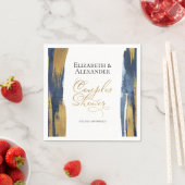 Aquarellpaare Dusche Napkins | Blau Abstrakt Serviette (Beispiel)