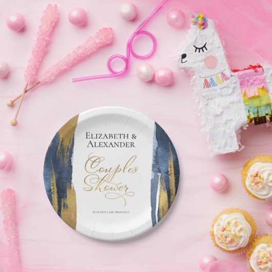 Aquarellpaare Duschpapier-Teller | ABSTRAKT Pappteller (Party)