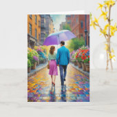 Aquarellpaare mit Händen Romantik Karte (Gelbe Blume)