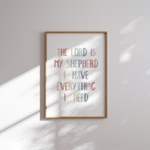 Aquarellpadel Der Herr ist mein Hirtenposter Poster