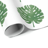 Aquarellpalmblatmuster Geschenkpapier (Rolleneckpunkt)