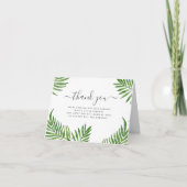 Aquarellpalme Blätter & Elegante Kalligraphie Dankeskarte (Vorderseite)