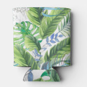 Aquarellpalme-Blätter, exotischer nahtloser Hinter Dosenkühler (Rückseite)