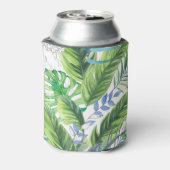 Aquarellpalme-Blätter, exotischer nahtloser Hinter Dosenkühler (Kanne Rückseite)