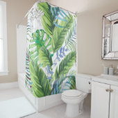 Aquarellpalme-Blätter, exotischer nahtloser Hinter Duschvorhang (Beispiel)