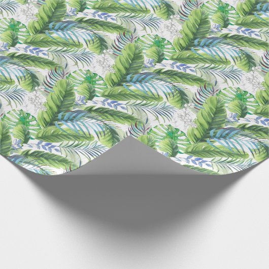 Aquarellpalme-Blätter, exotischer nahtloser Hinter Geschenkpapier (Ecke)