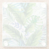 Aquarellpalme-Blätter, exotischer nahtloser Hinter Glasuntersetzer (Rückseite)