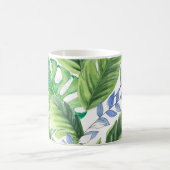 Aquarellpalme-Blätter, exotischer nahtloser Hinter Kaffeetasse (Mittel)