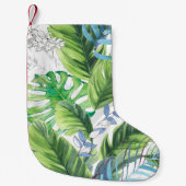 Aquarellpalme-Blätter, exotischer nahtloser Hinter Kleiner Weihnachtsstrumpf (Vorderseite)