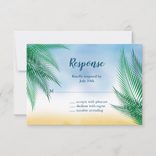 Aquarellpalme Blätter UAWG RSVP Karte