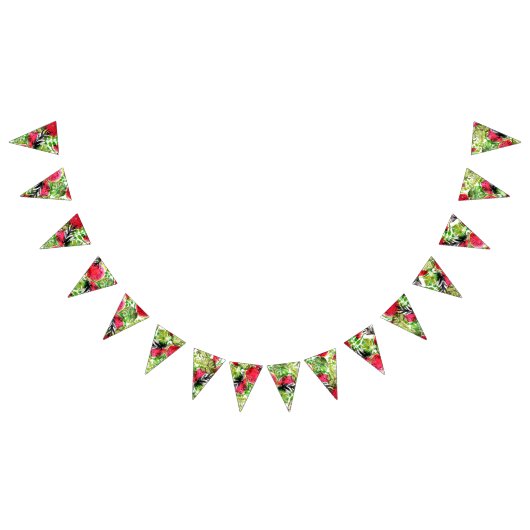 Aquarellpalme Blätter Wassermelone Hochzeitsdekor Wimpelkette (Alle)