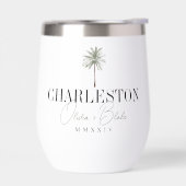 Aquarellpalme Hochzeit in Urlaubsort Gefallen (Links)