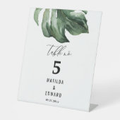 Aquarellpalme-Hochzeit Sockelschild (Vorderseite)