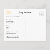 Aquarellpalme Tree Wir verschoben neue Adresse Ankündigungspostkarte (Rückseite)