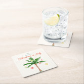 Aquarellpalme Tree Xmas im Juli GRILLEN Sommer Par Rechteckiger Pappuntersetzer (Vor Ort)