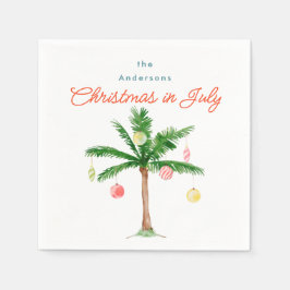 Aquarellpalme Tree Xmas im Juli GRILLEN Sommer Par Serviette