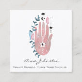 Aquarellpalme und Crystal Square Business Card Quadratische Visitenkarte (Vorderseite)