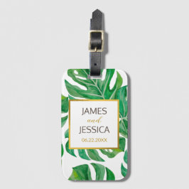 Aquarellpalme Verlasse Personalisierte Gastgeschen Gepäckanhänger