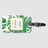 Aquarellpalme Verlasse Personalisierte Gastgeschen Gepäckanhänger (Vorderseite (Horizontal))