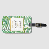 Aquarellpalme Verlasse Personalisierte Gastgeschen Gepäckanhänger (Vorderseite (Horizontal))