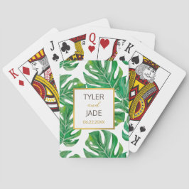 Aquarellpalme Verlasse Personalisierte Gastgeschen Spielkarten
