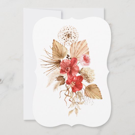 Aquarellpalme verlassen Orchidee Einladung (Vorderseite)
