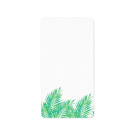 Aquarellpalmen Adressaufkleber (Vorne)