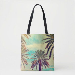 Aquarellpalmen an sonnigen Tagen Tasche