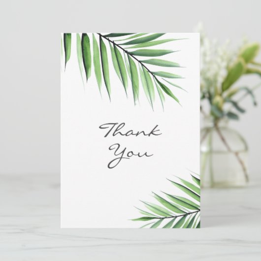 Aquarellpalmen Dankeskarte (Stehend Vorderseite)