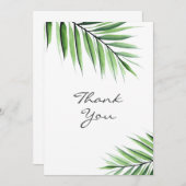 Aquarellpalmen Dankeskarte (Vorne/Hinten)