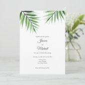 Aquarellpalmen Einladung (Stehend Vorderseite)