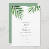 Aquarellpalmen Einladung (Vorne/Hinten)