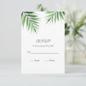 Aquarellpalmen RSVP Karte (Stehend Vorderseite)