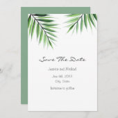 Aquarellpalmen Save The Date (Vorne/Hinten)