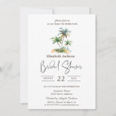 Aquarellpalmen Sommerliches Brautparty Einladung (Vorderseite)