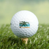Aquarellpalmen Strand Meer hawaii Küste Golfball (Insitu T-Shirt)