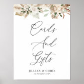 Aquarellpampas Blumenkarten und Geschenkschild Poster (Vorne)