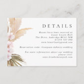 Aquarellpampas Grass & Blume Boho Hochzeit Begleitkarte (Vorderseite)
