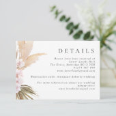 Aquarellpampas Grass & Blume Boho Hochzeit Begleitkarte (Stehend Vorderseite)