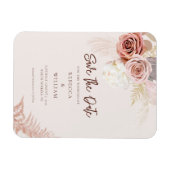 Aquarellpampas Grass Script Save the Date Magnet (Horizontal)