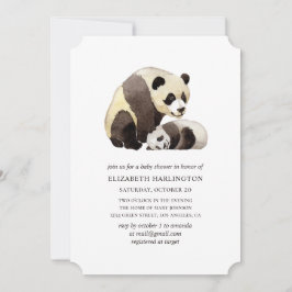 Aquarellpanda Babydusche. Niedliches Bärentier Einladung