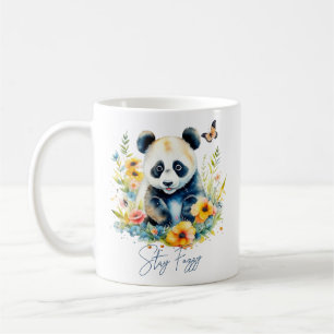Aquarellpanda, bleibe verschwommen kaffeetasse