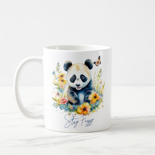 Aquarellpanda, bleibe verschwommen kaffeetasse (Links)