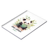 Aquarellpanda mit einem Buchnamen Notizblock (Linke Seite)