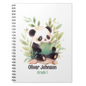 Aquarellpanda mit einem Buchnamen Notizblock (Vorderseite)