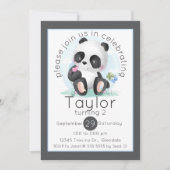 Aquarellpanda mit Schmetterlingen Geburtstag Einladung (Vorderseite)