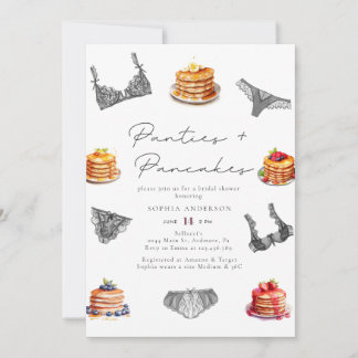 Aquarellpaneele und Pancakes Brautparty Einladung