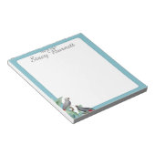 Aquarellpapagei blau Personalisiert von der Rezept Notizblock (angewinkelt)